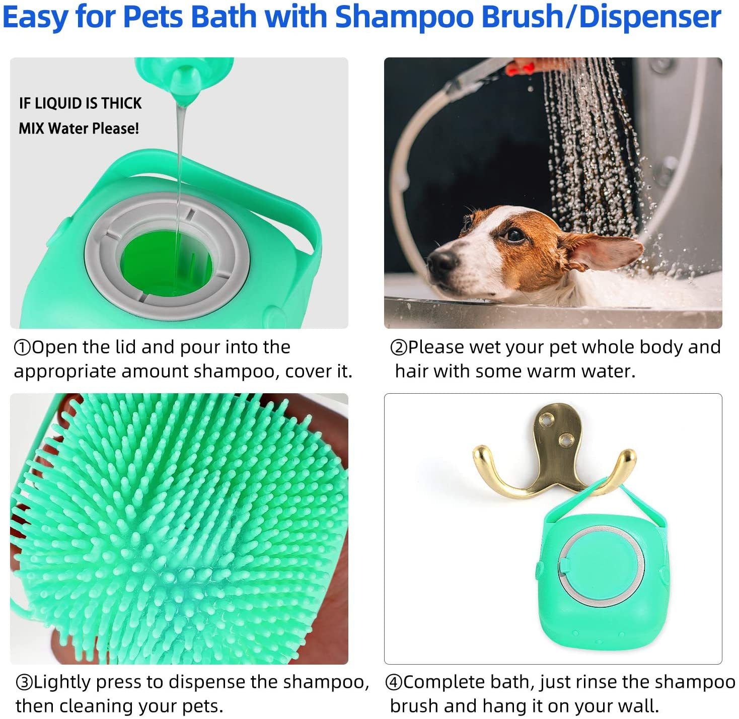 Pet Dog Shampoo Massager Brush - Image 2