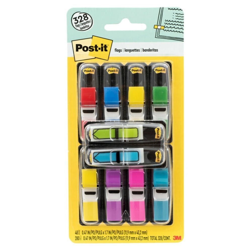 Post-it Flags, .47 in. x 1.7 in., 8 Dispensers, 35 Flags Per Dispenser