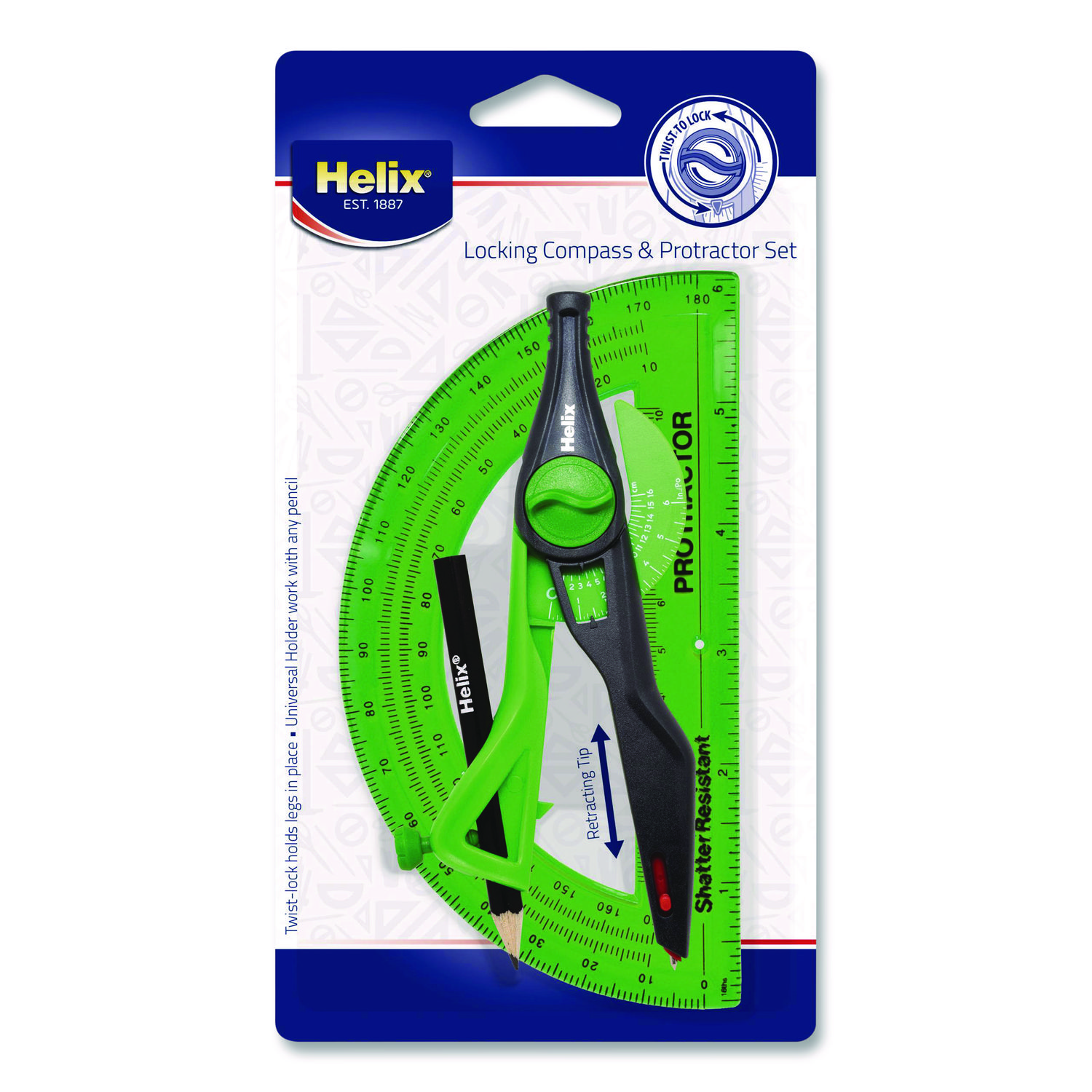 Maped Helix Locking Compass and Protractor Set